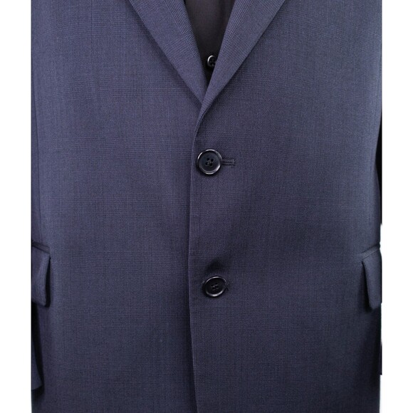 Paul Dione Wool Sport Coat Blazer Jacket 44r Solid Blue two Button Vent-Less - Picture 6 of 14